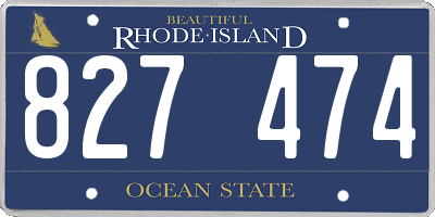 RI license plate 827474