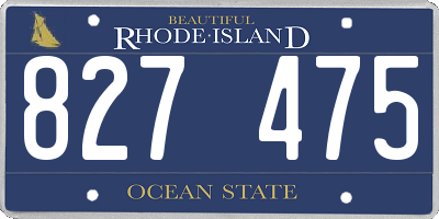 RI license plate 827475
