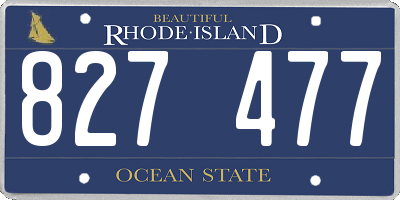 RI license plate 827477