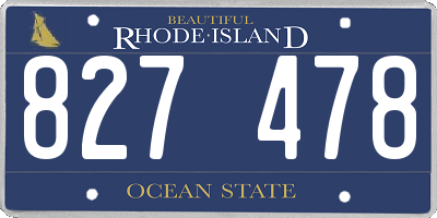 RI license plate 827478
