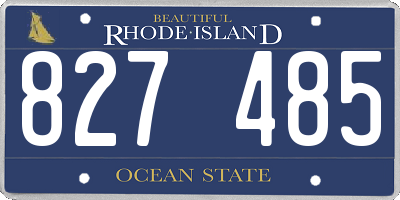 RI license plate 827485