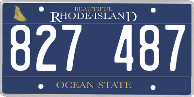 RI license plate 827487