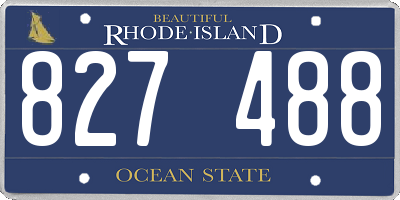 RI license plate 827488