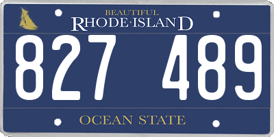 RI license plate 827489