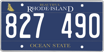RI license plate 827490