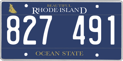 RI license plate 827491
