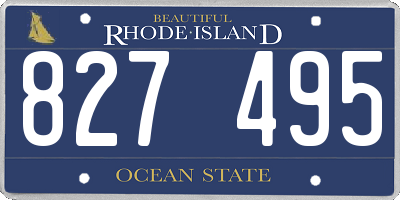 RI license plate 827495