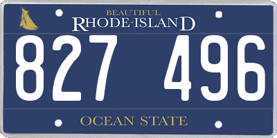RI license plate 827496