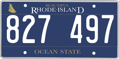 RI license plate 827497