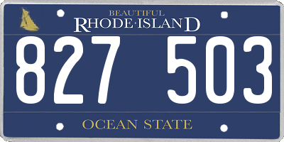 RI license plate 827503