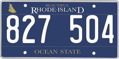 RI license plate 827504