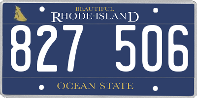 RI license plate 827506