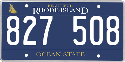 RI license plate 827508