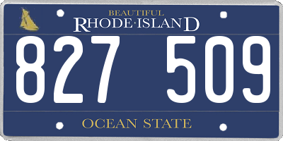 RI license plate 827509