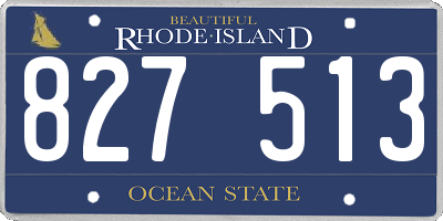 RI license plate 827513