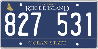 RI license plate 827531