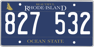 RI license plate 827532