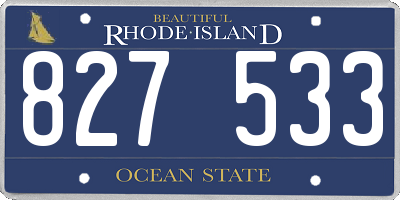 RI license plate 827533