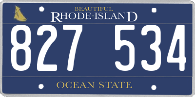 RI license plate 827534