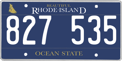 RI license plate 827535