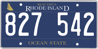 RI license plate 827542