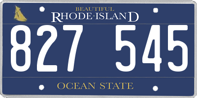 RI license plate 827545