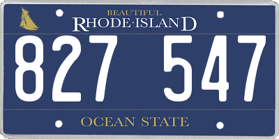 RI license plate 827547