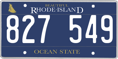 RI license plate 827549