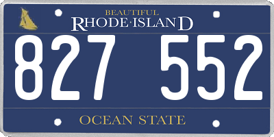RI license plate 827552