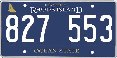 RI license plate 827553