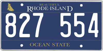 RI license plate 827554