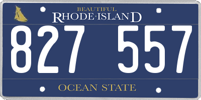 RI license plate 827557