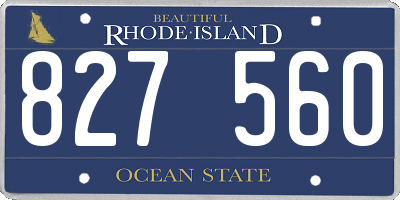 RI license plate 827560