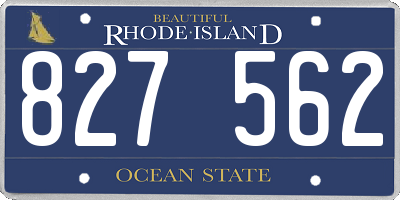 RI license plate 827562