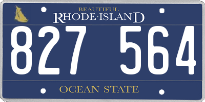 RI license plate 827564