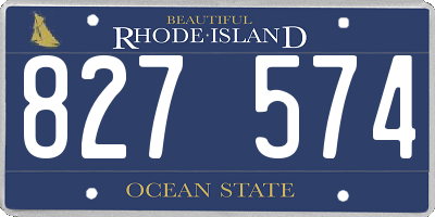 RI license plate 827574