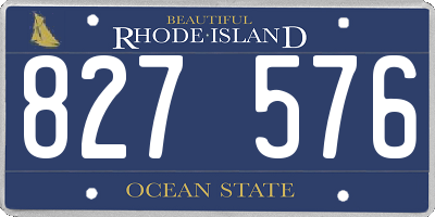 RI license plate 827576