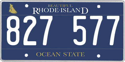 RI license plate 827577