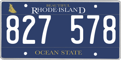RI license plate 827578