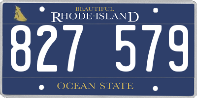 RI license plate 827579