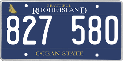 RI license plate 827580