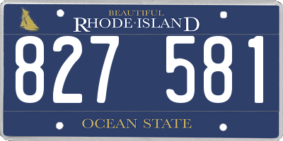 RI license plate 827581