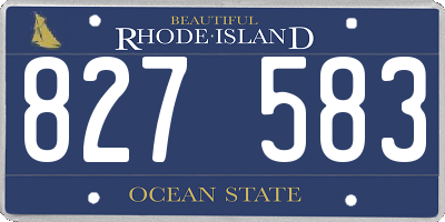 RI license plate 827583