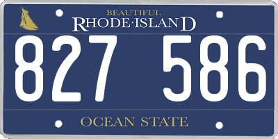 RI license plate 827586