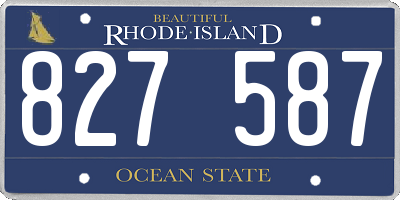 RI license plate 827587