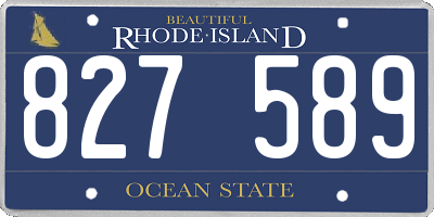 RI license plate 827589