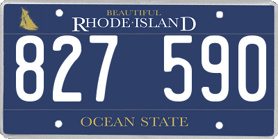 RI license plate 827590