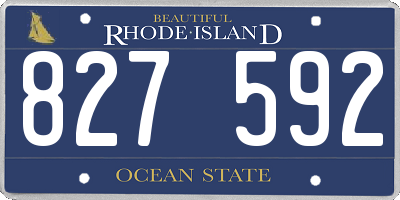 RI license plate 827592