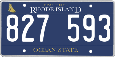 RI license plate 827593