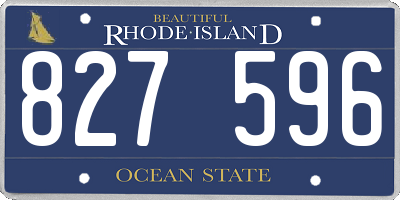 RI license plate 827596